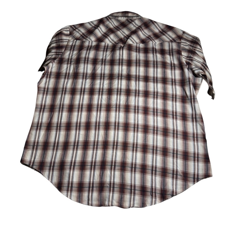Ely Cattleman Men’s Western Pearl Snap Casual Shirt Size XXL Brown/Cream Plaid - Picture 3 of 8